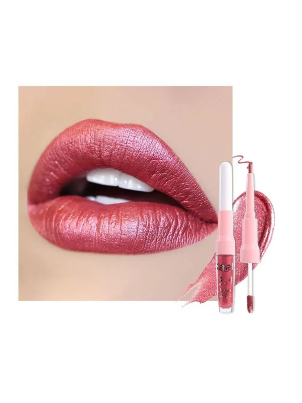 Womens 13# Mauve Red-Metallic Glitter Liquid Lipstick lippies Lip Gloss